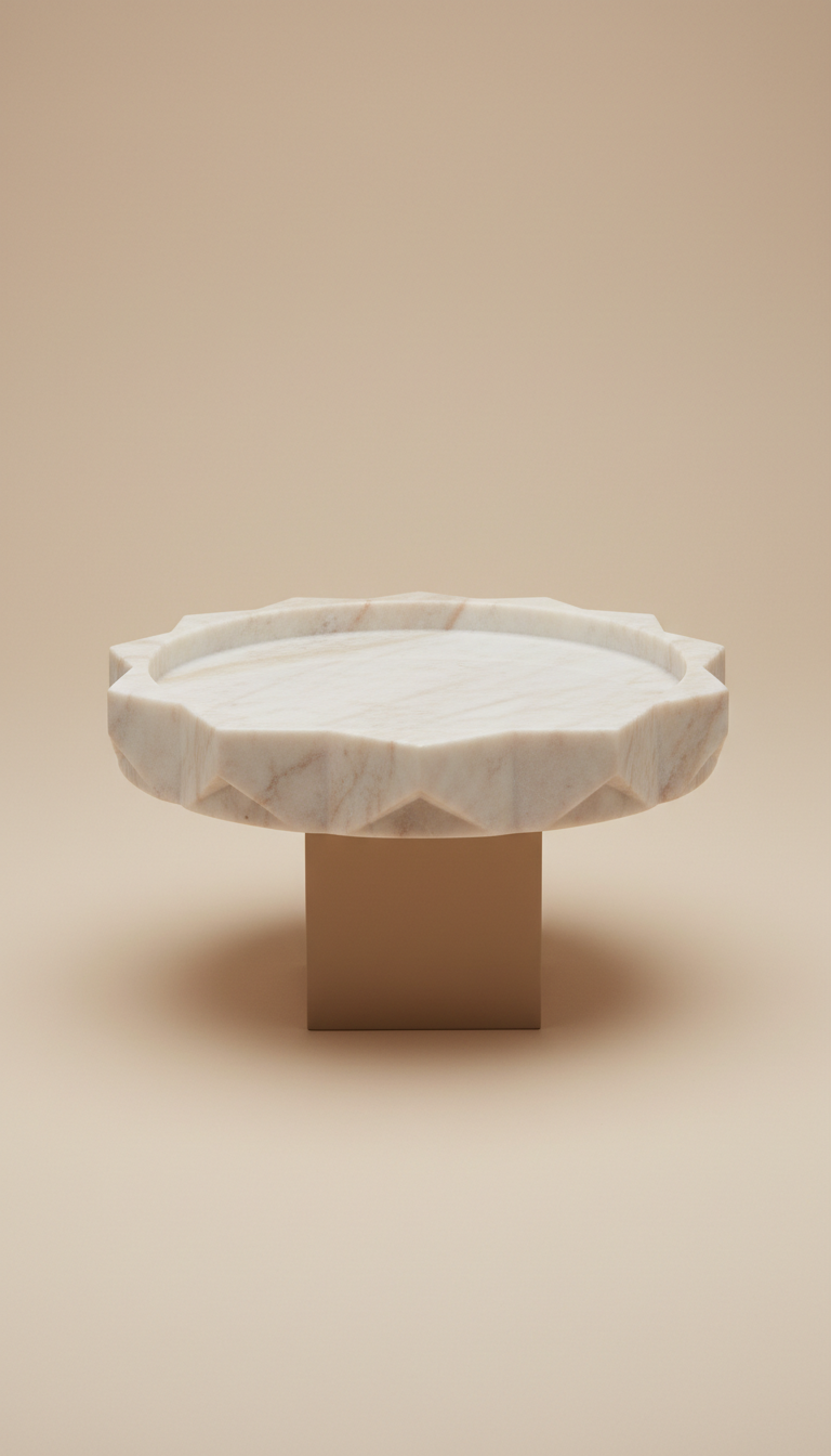 Carved Marble Accent Tray