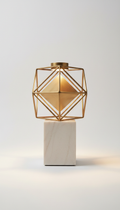 Burnished Brass Geometric Table Lamp