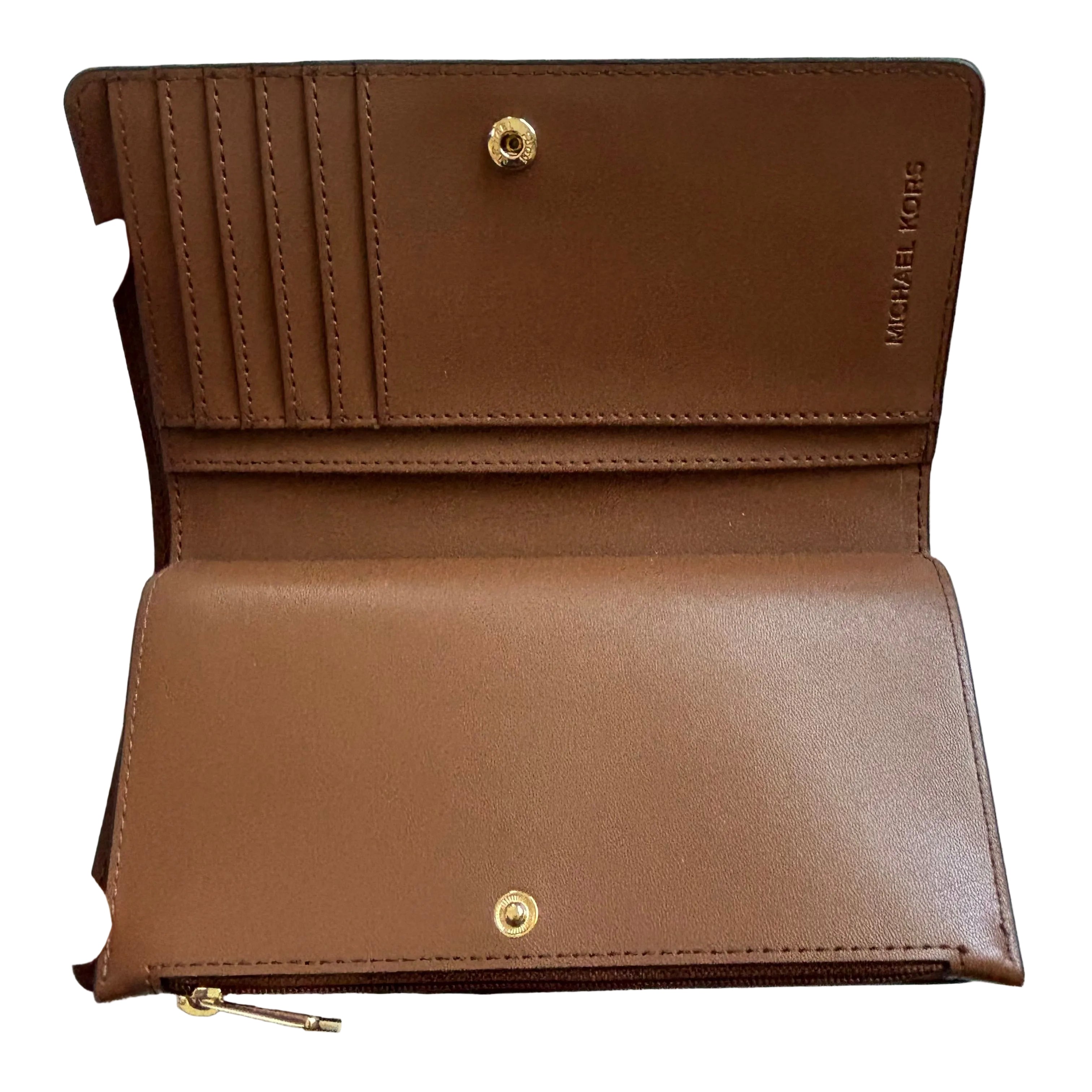 New with tag Michael Kors wallet Brown/Luggage Authentic 7x3.7