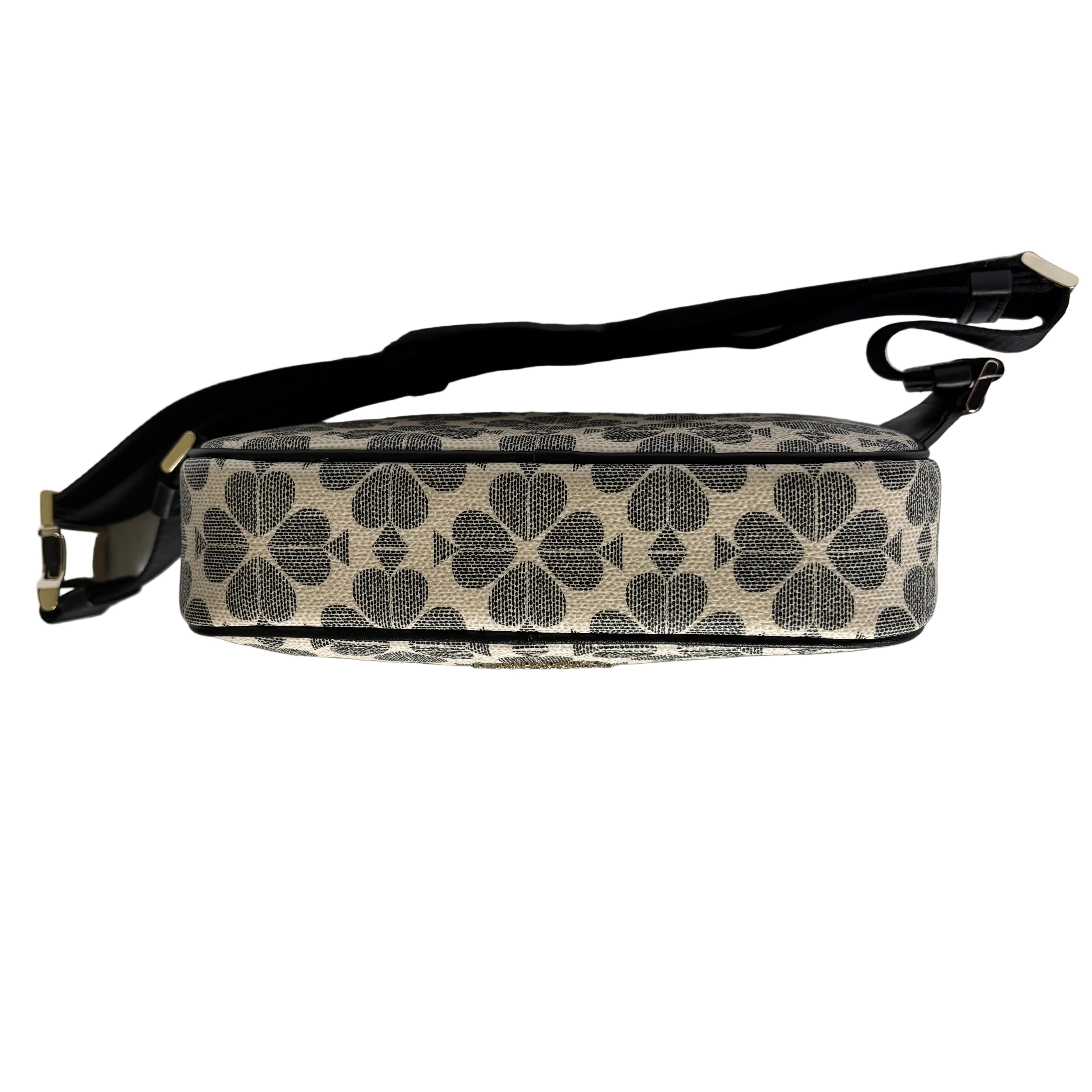 New with tag Kate Spade Flower monogram creamy /black belt bag  Authentic 8.5x6x2