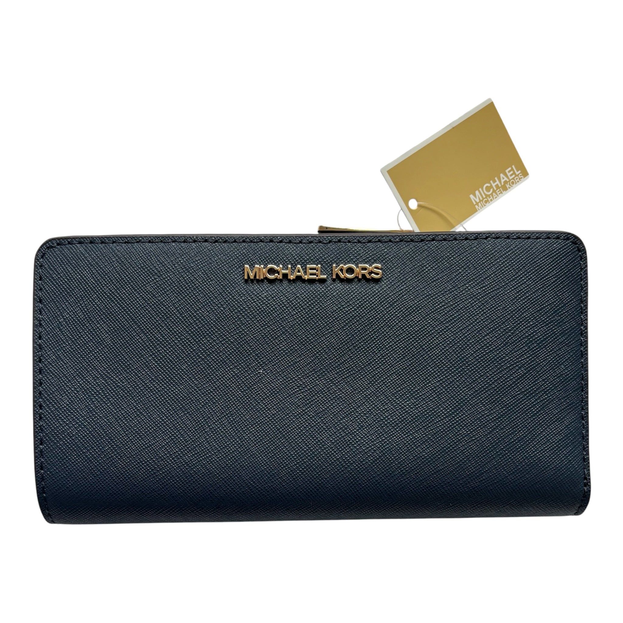 New with tag Michael Kors navy blue wallet Authentic 7.1x3.8